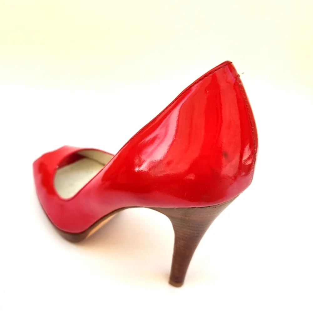 Steven by Steve Madden Vintage Mid-00s Lalo Red Patent Peeptoe Pumps - Picture 6 of 7